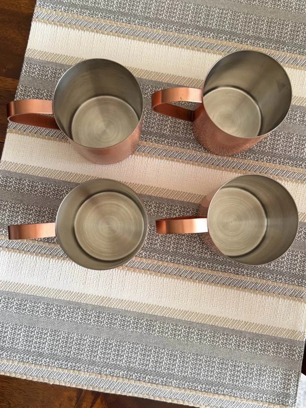 Crate & Barrel Moscow Mule Copper Mugs - Set of 4